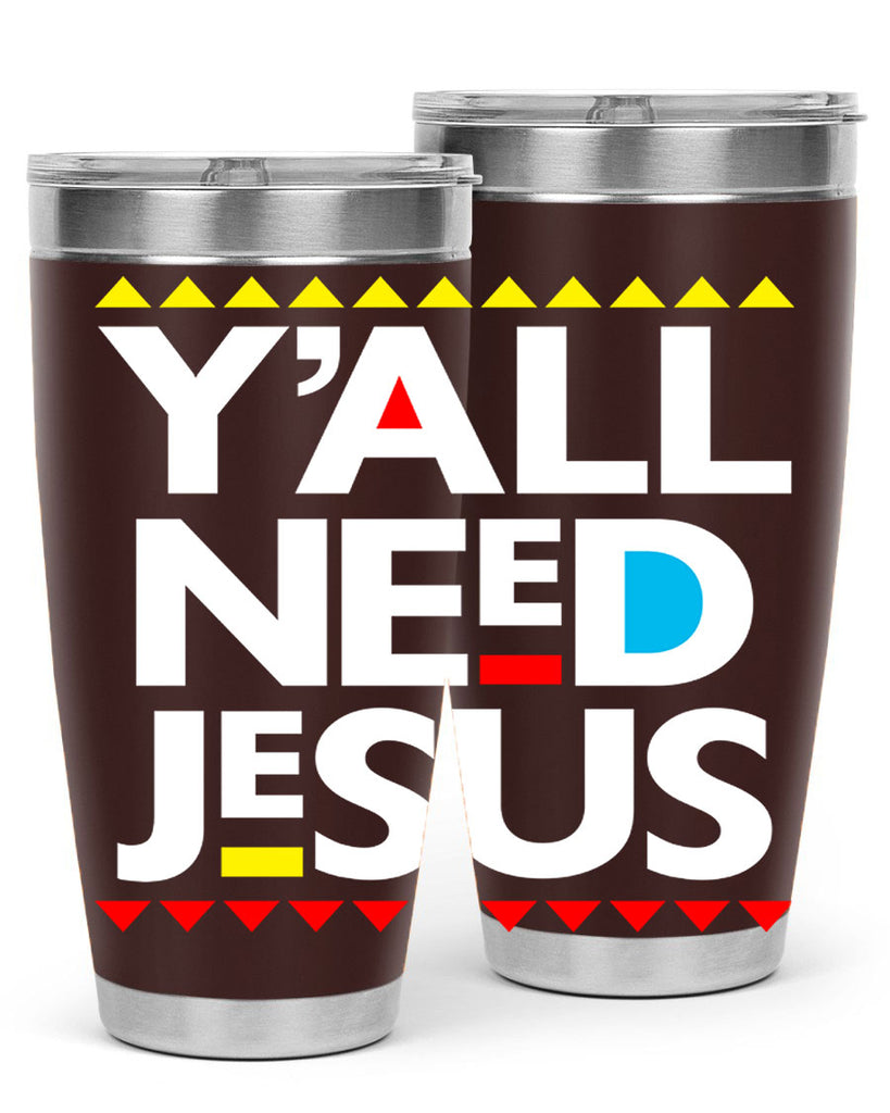 yall need jesus 4#- black words phrases- Cotton Tank