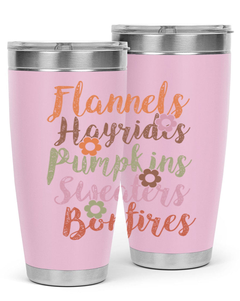 Flannels Hayrides Pumpkins Sweaters Bonfires 185#- fall- Tumbler