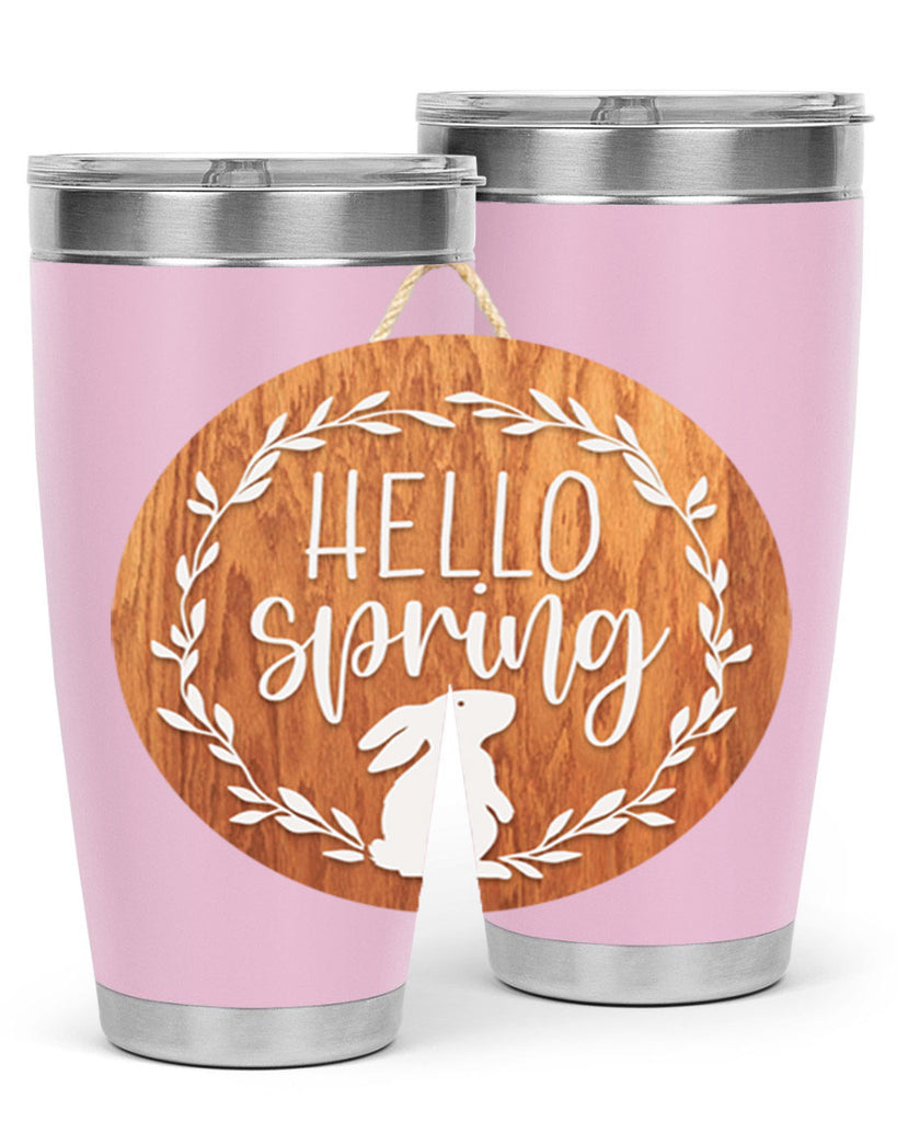 Hello Spring Bunny Wreath Mockup191#- spring- Tumbler