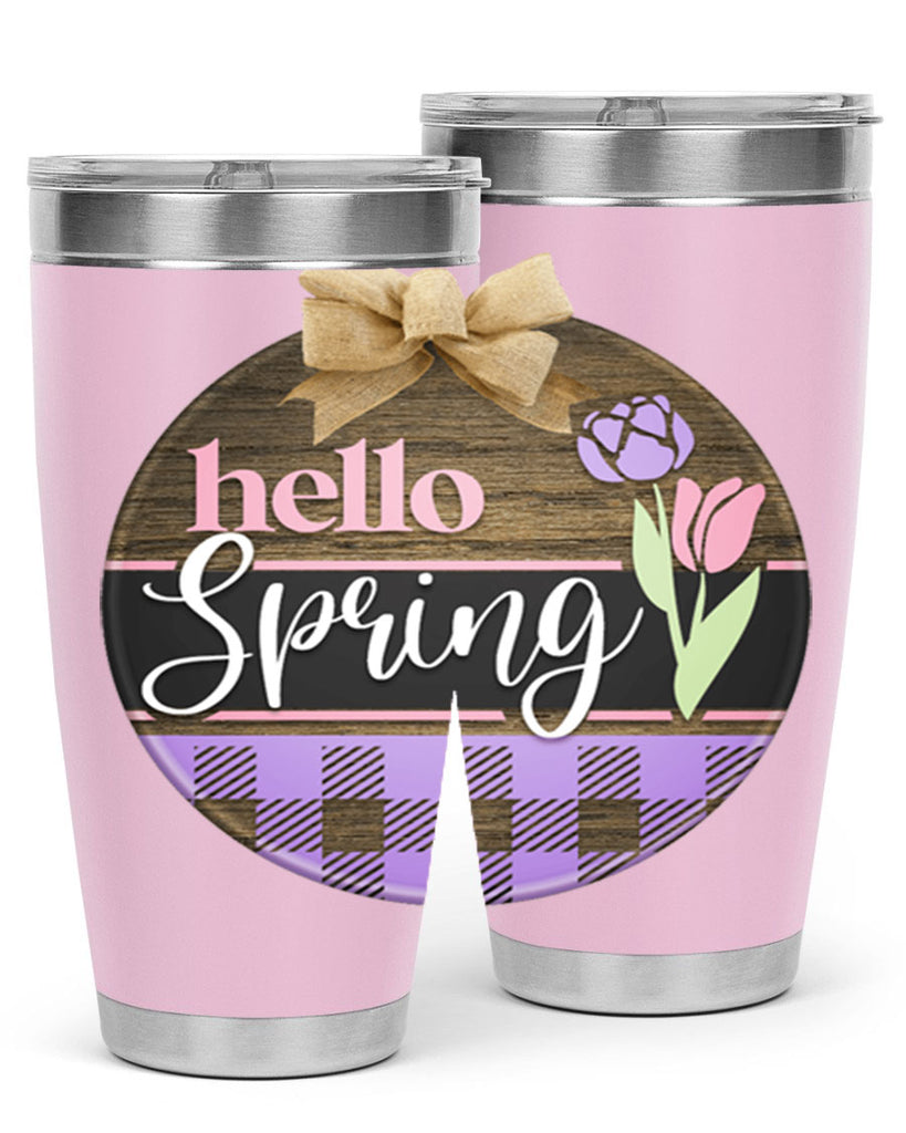 Hello spring plaid Mockup205#- spring- Tumbler