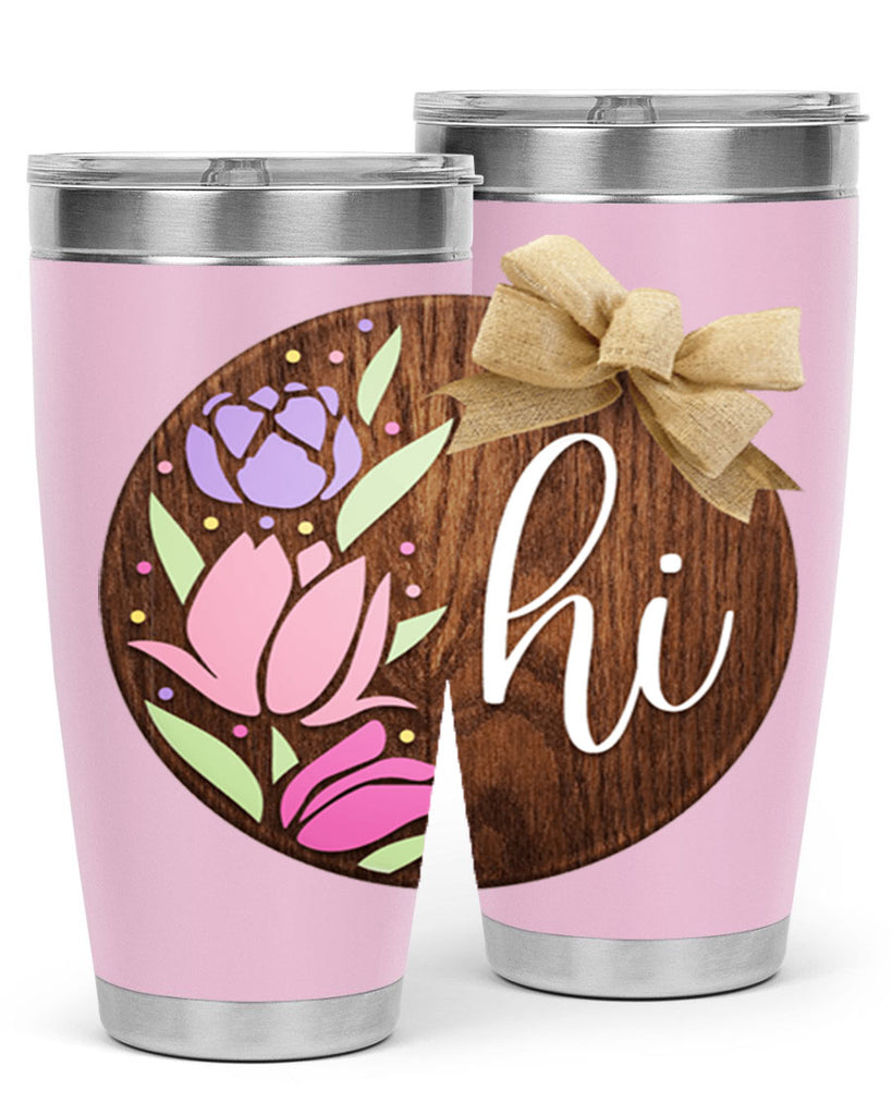 Hi pink flowers Mockup237#- spring- Tumbler