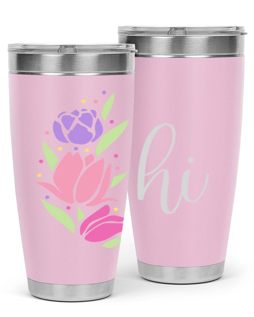 Hi pink flowers238#- spring- Tumbler