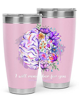 I Will Remember For You Brain Alzheimers Awareness 183#- alzheimers- Tumbler