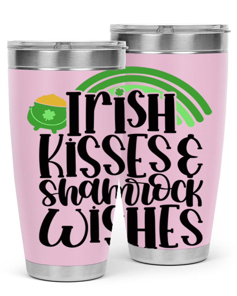 Irish Kisses Shamrock Wishes Style 80#- St Patricks Day- Tumbler