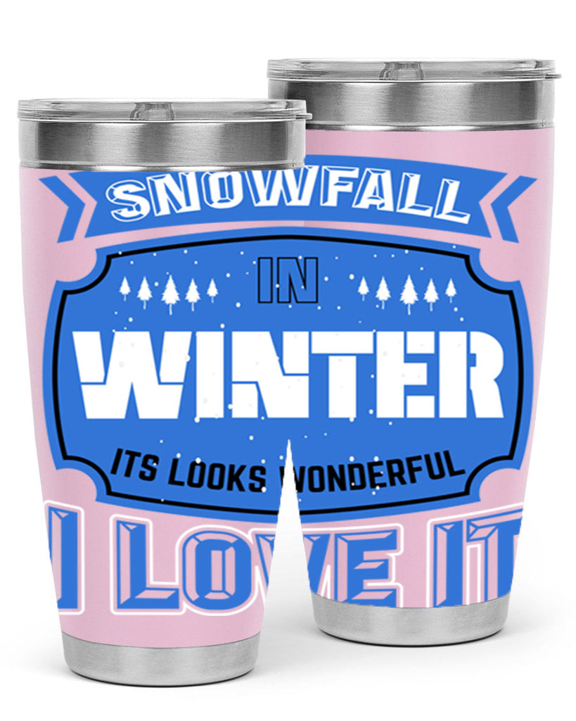 Snowfall in Winter 372#- winter- Tumbler