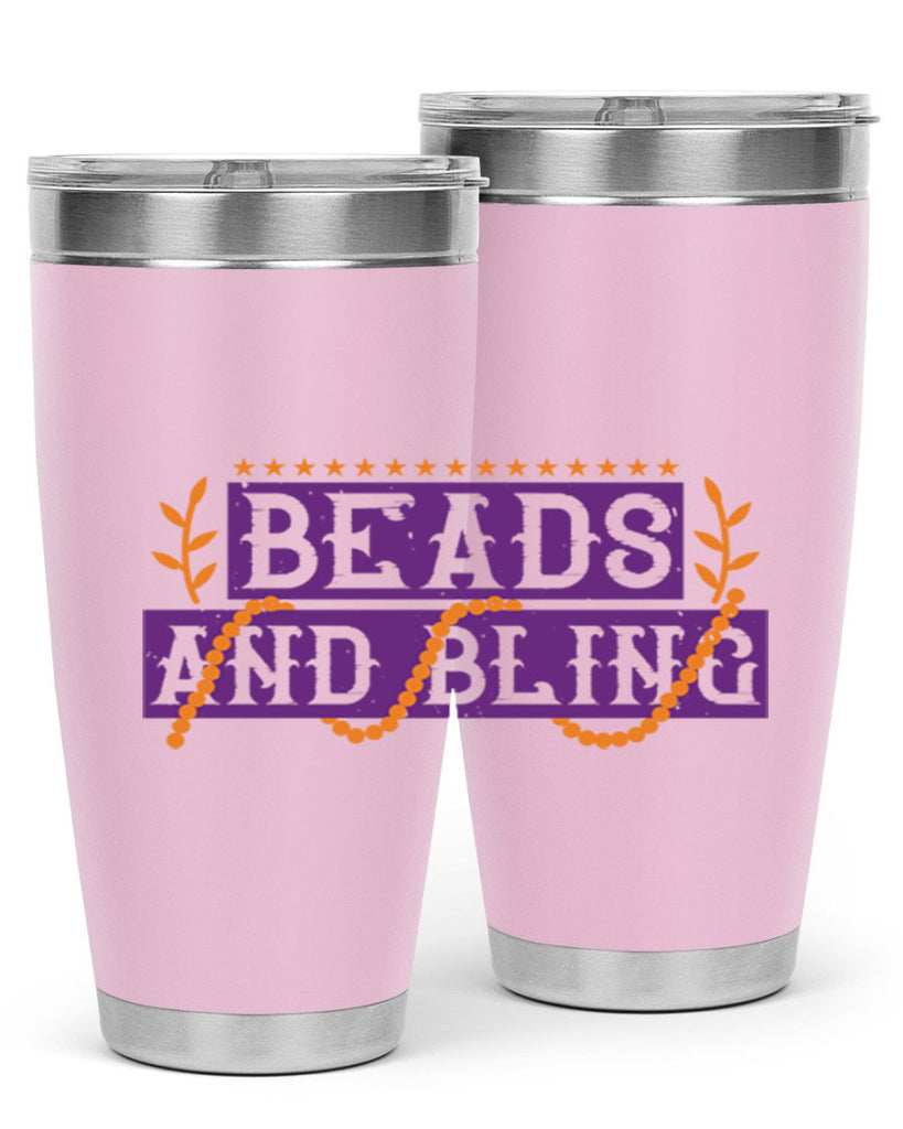 beads and bling 40#- mardi gras- Tumbler