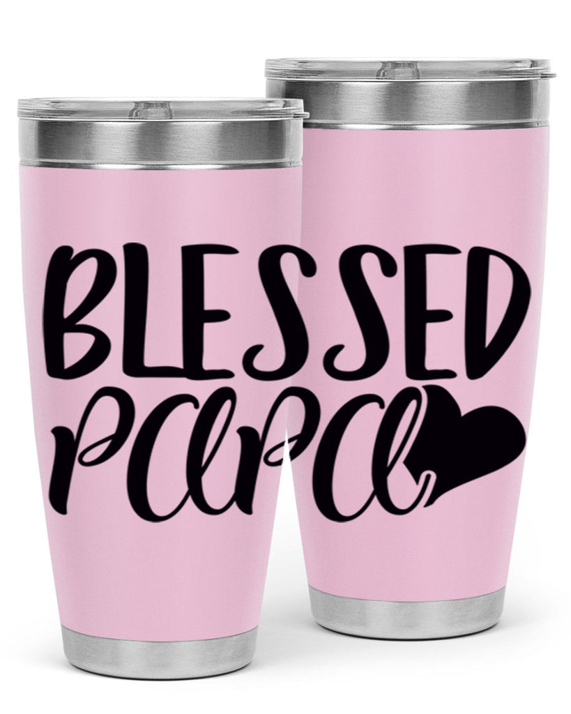 blessed papa 70#- grandpa - papa- Tumbler