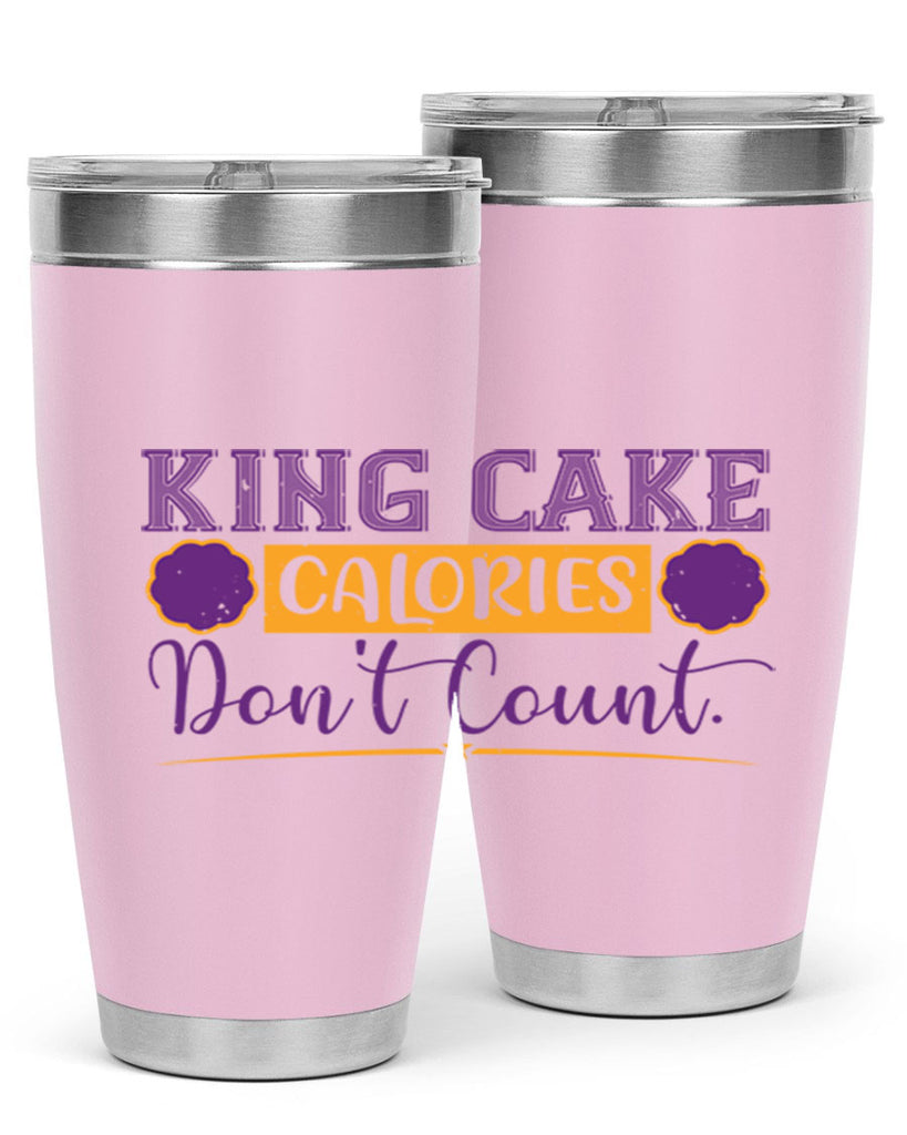 king cake calories dont count 54#- mardi gras- Tumbler