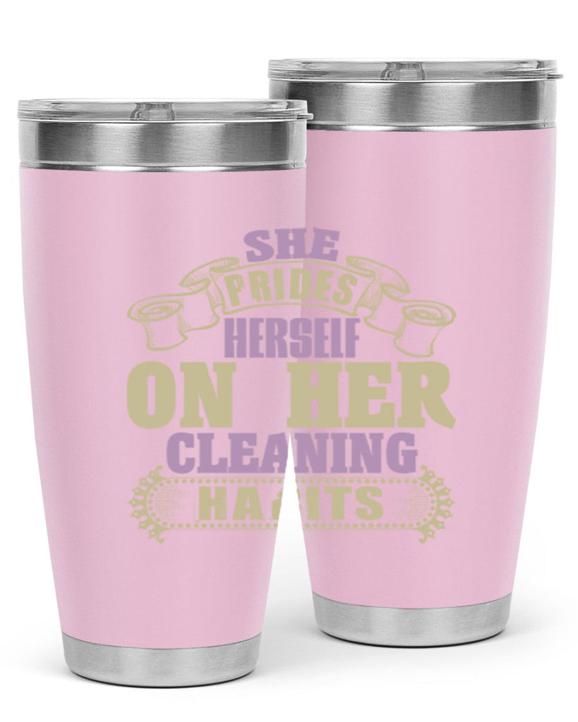 she prides hereself on her cleaning habits Style 14#- cleaner- tumbler