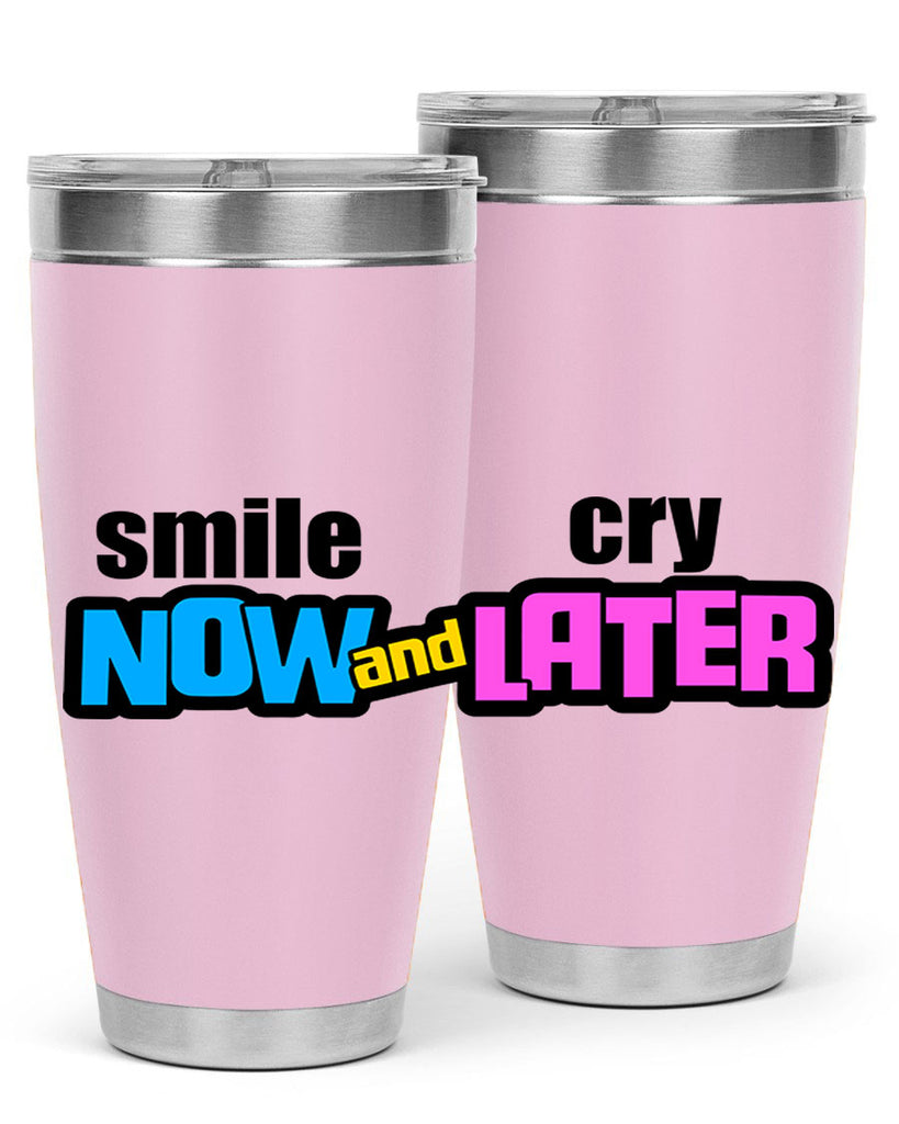smile now and cry later 31#- black words phrases- Cotton Tank