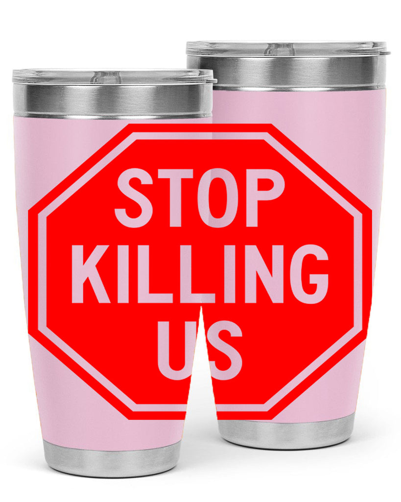 stop killing us 25#- black words phrases- Cotton Tank