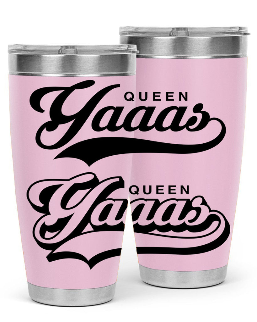 yaaas queen script 5#- black words phrases- Cotton Tank