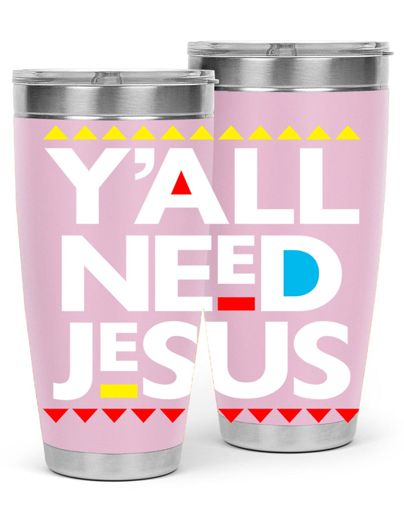 yall need jesus 4#- black words phrases- Cotton Tank