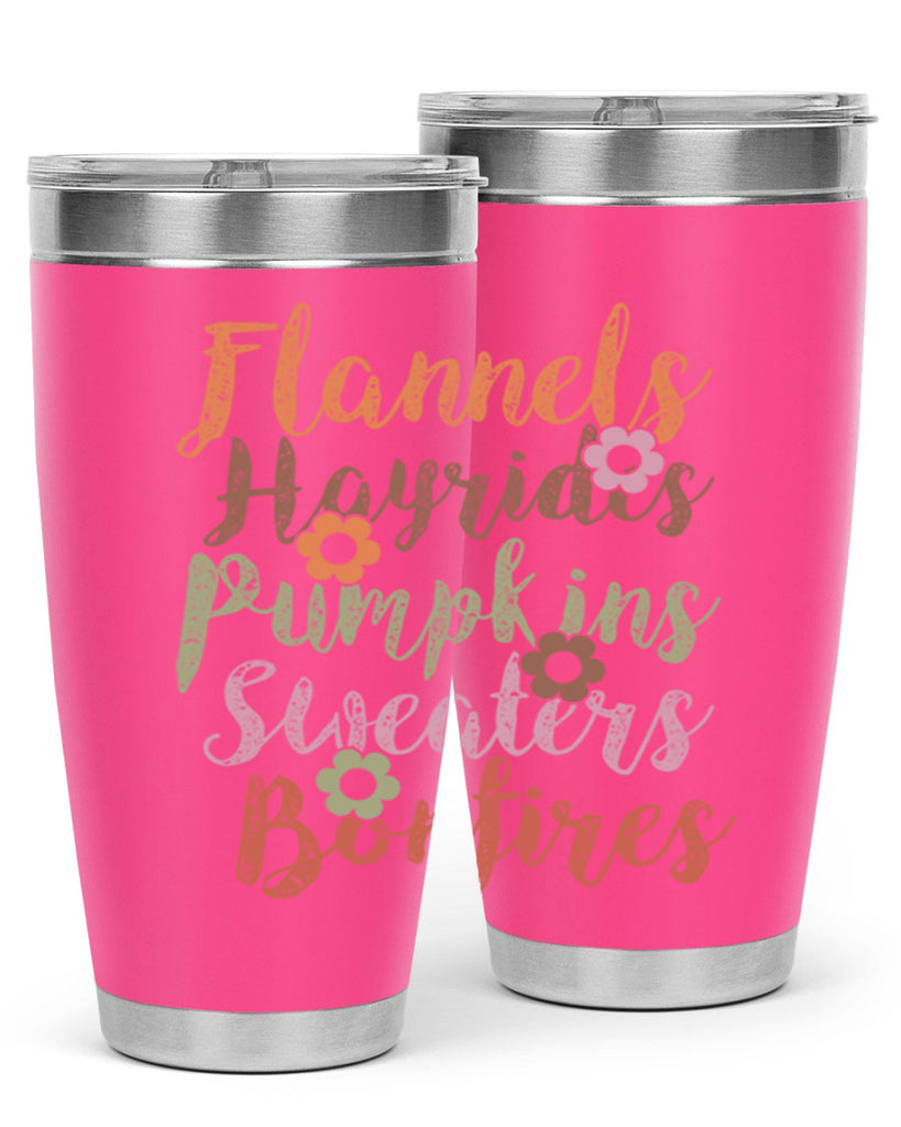Flannels Hayrides Pumpkins Sweaters Bonfires 185#- fall- Tumbler