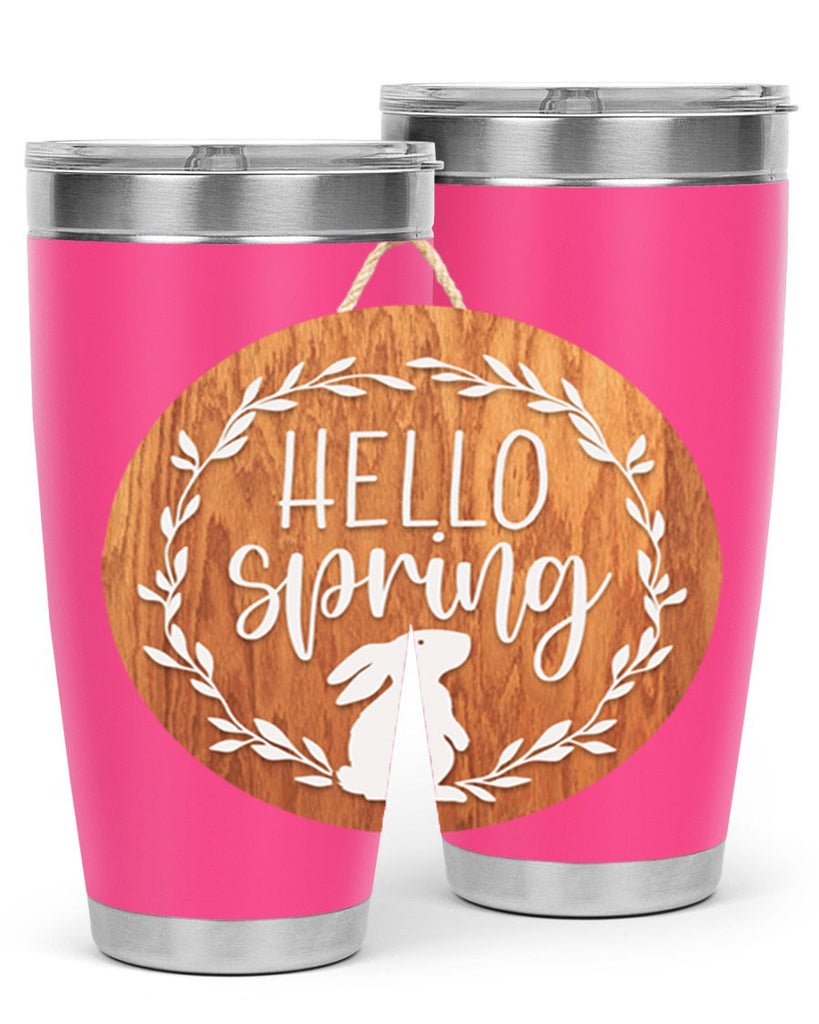 Hello Spring Bunny Wreath Mockup191#- spring- Tumbler