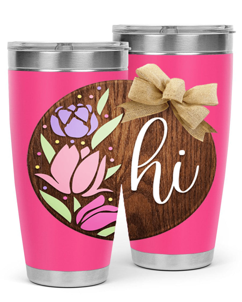 Hi pink flowers Mockup237#- spring- Tumbler