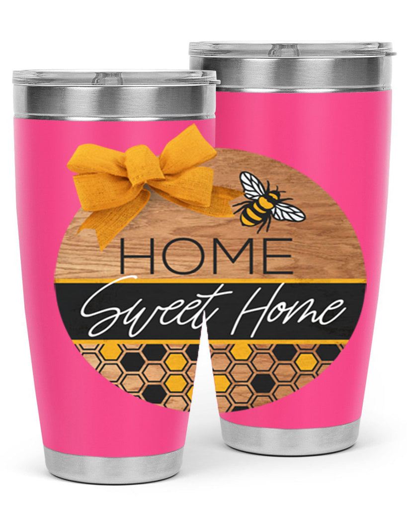 Home Sweet Home Bee and hive pattern Mockup242#- spring- Tumbler