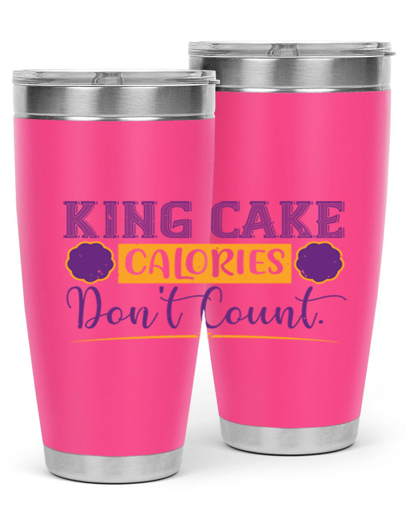 king cake calories dont count 54#- mardi gras- Tumbler