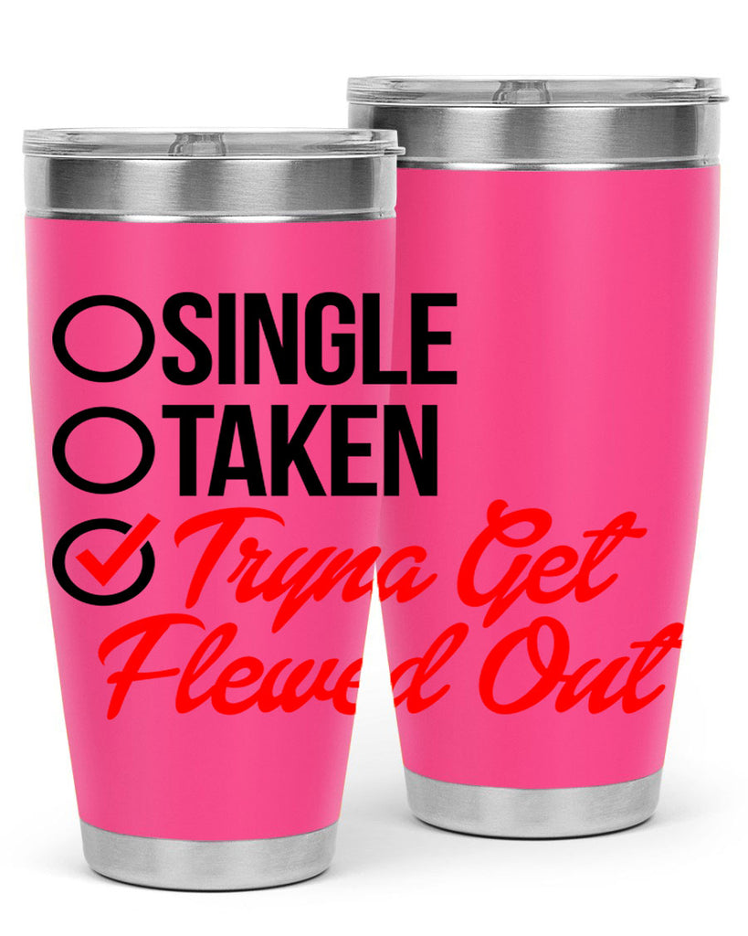 single taken tryna get flewed out 36#- black words phrases- Cotton Tank