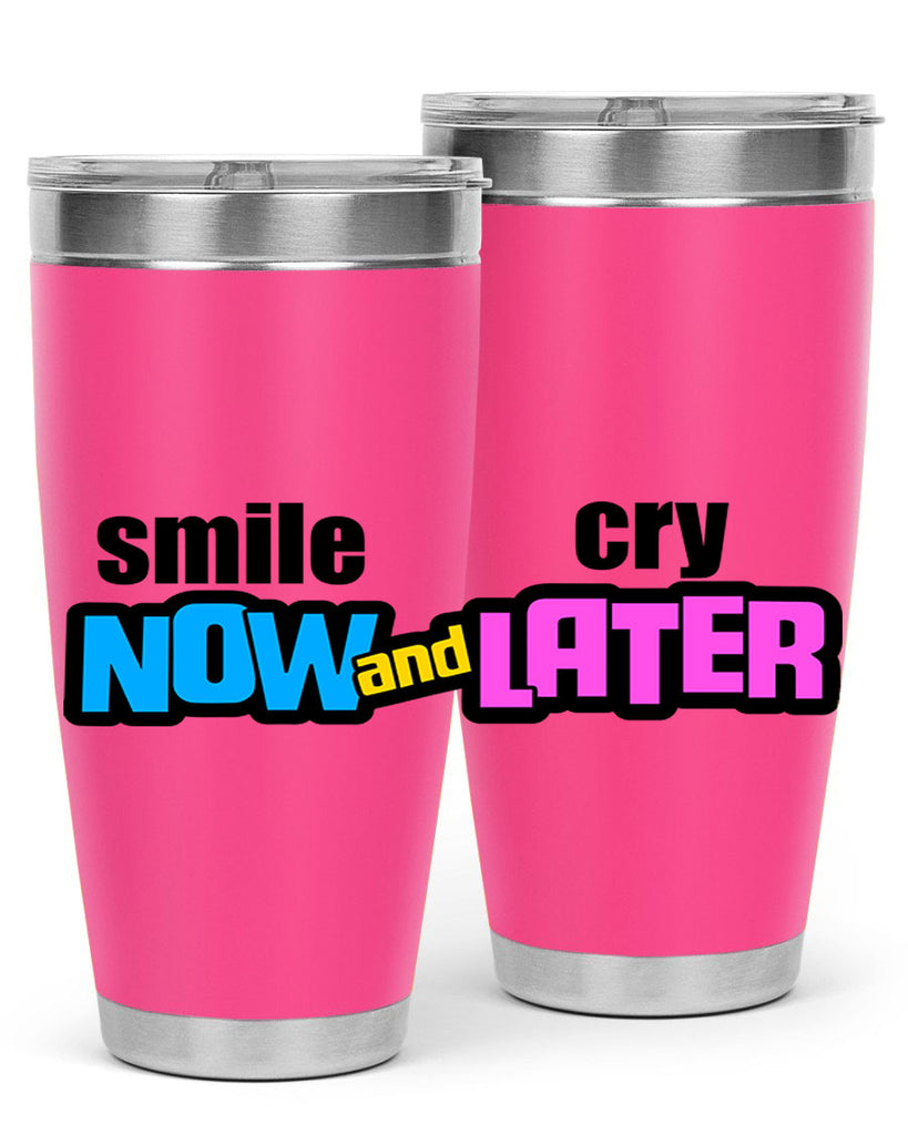 smile now and cry later 31#- black words phrases- Cotton Tank