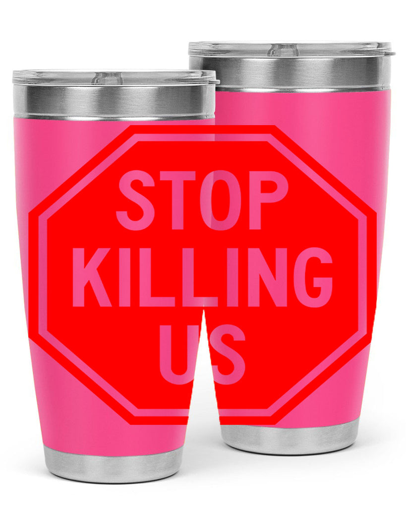stop killing us 25#- black words phrases- Cotton Tank