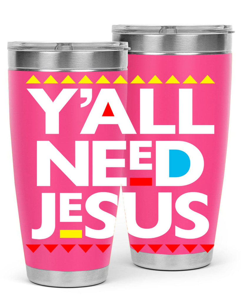 yall need jesus 4#- black words phrases- Cotton Tank