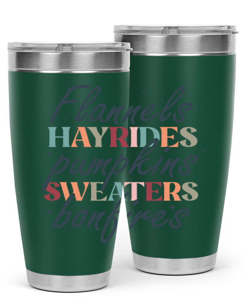 Flannels Hayrides Pumpkins Sweaters Bonfires 184#- fall- Tumbler