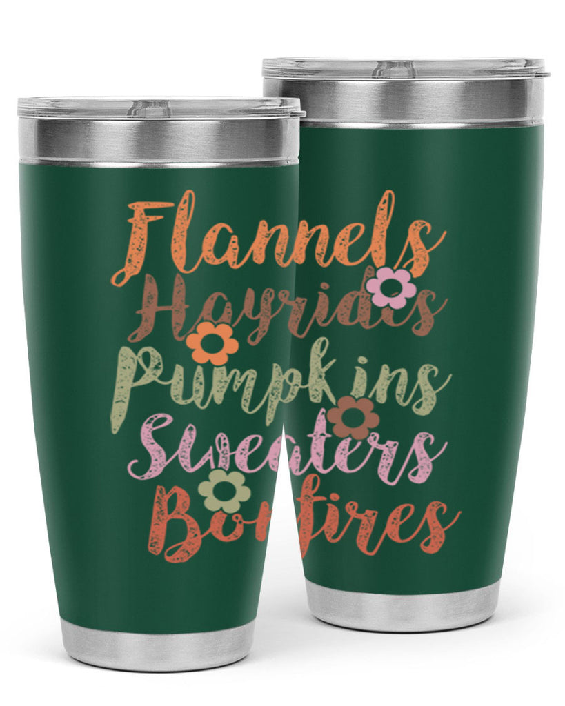 Flannels Hayrides Pumpkins Sweaters Bonfires 185#- fall- Tumbler