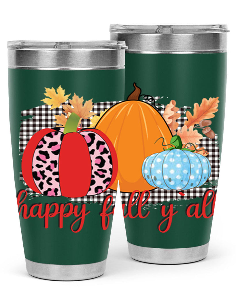 Happy Fall Yall Leopard 229#- fall- Tumbler