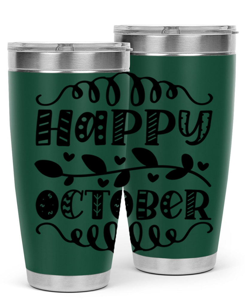 Happy October 239#- fall- Tumbler