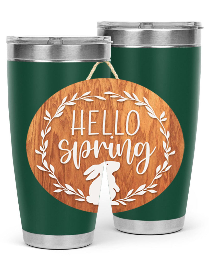 Hello Spring Bunny Wreath Mockup191#- spring- Tumbler