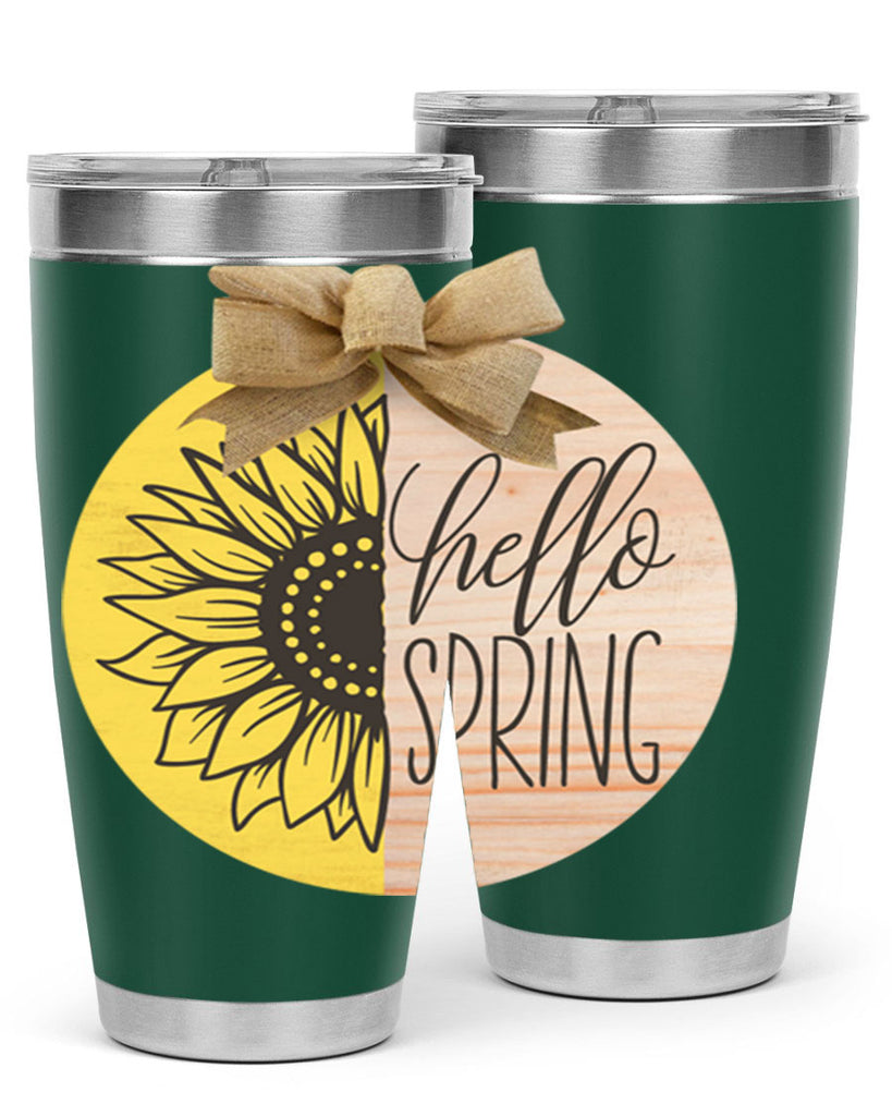 Hello spring half sunflower Mockup198#- spring- Tumbler