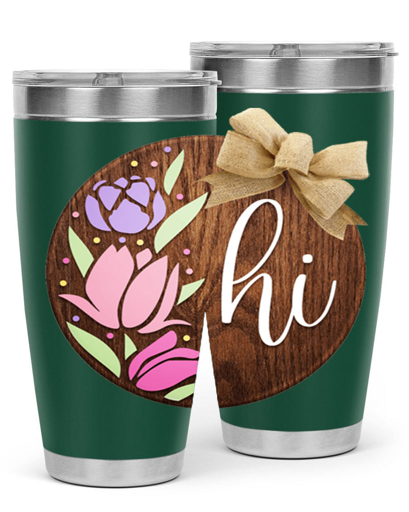 Hi pink flowers Mockup237#- spring- Tumbler