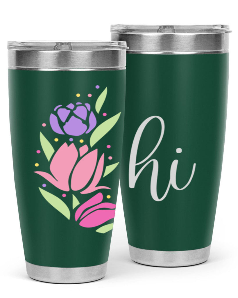 Hi pink flowers238#- spring- Tumbler