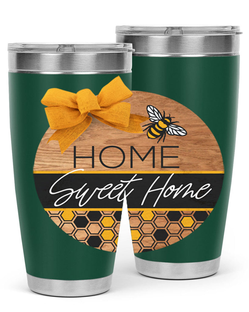 Home Sweet Home Bee and hive pattern Mockup242#- spring- Tumbler