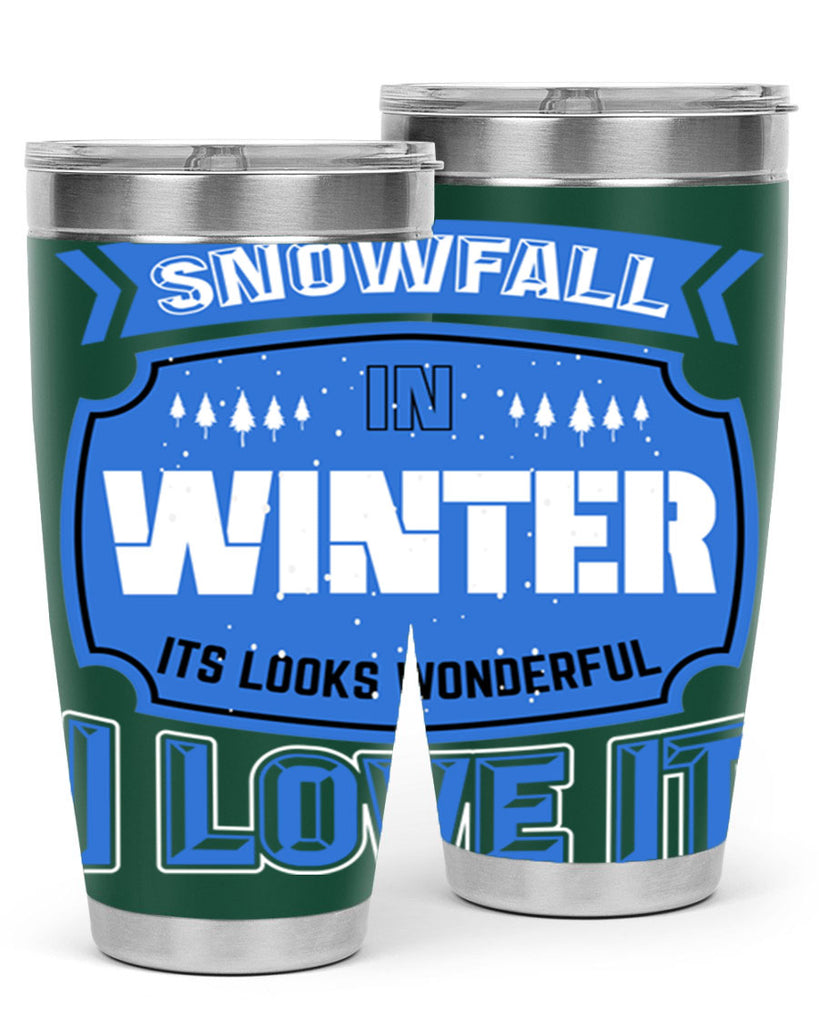 Snowfall in Winter 372#- winter- Tumbler