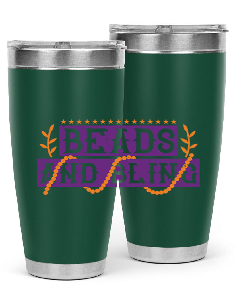 beads and bling 40#- mardi gras- Tumbler