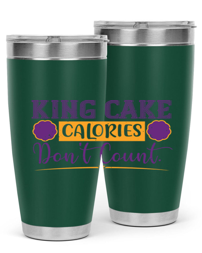 king cake calories dont count 54#- mardi gras- Tumbler