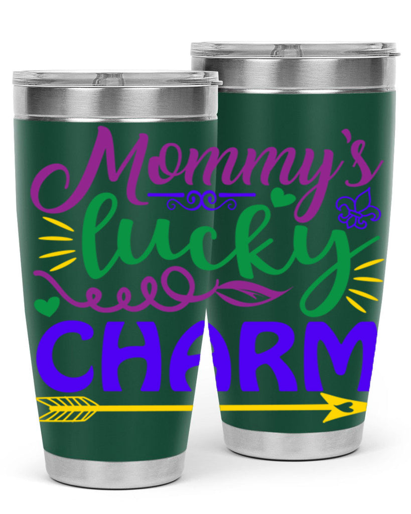 mommys lucky charm 6#- mardi gras- Tumbler