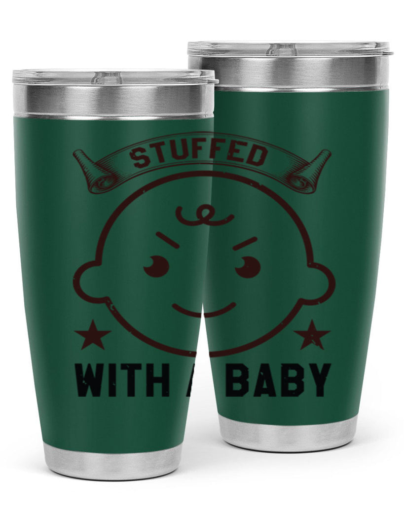 stuffed with a baby Style 14#- baby shower- tumbler