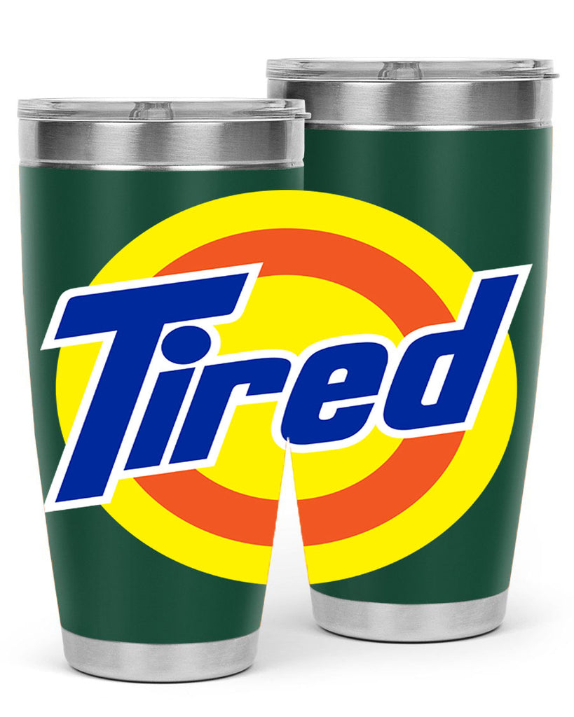 tired 19#- black words phrases- Cotton Tank