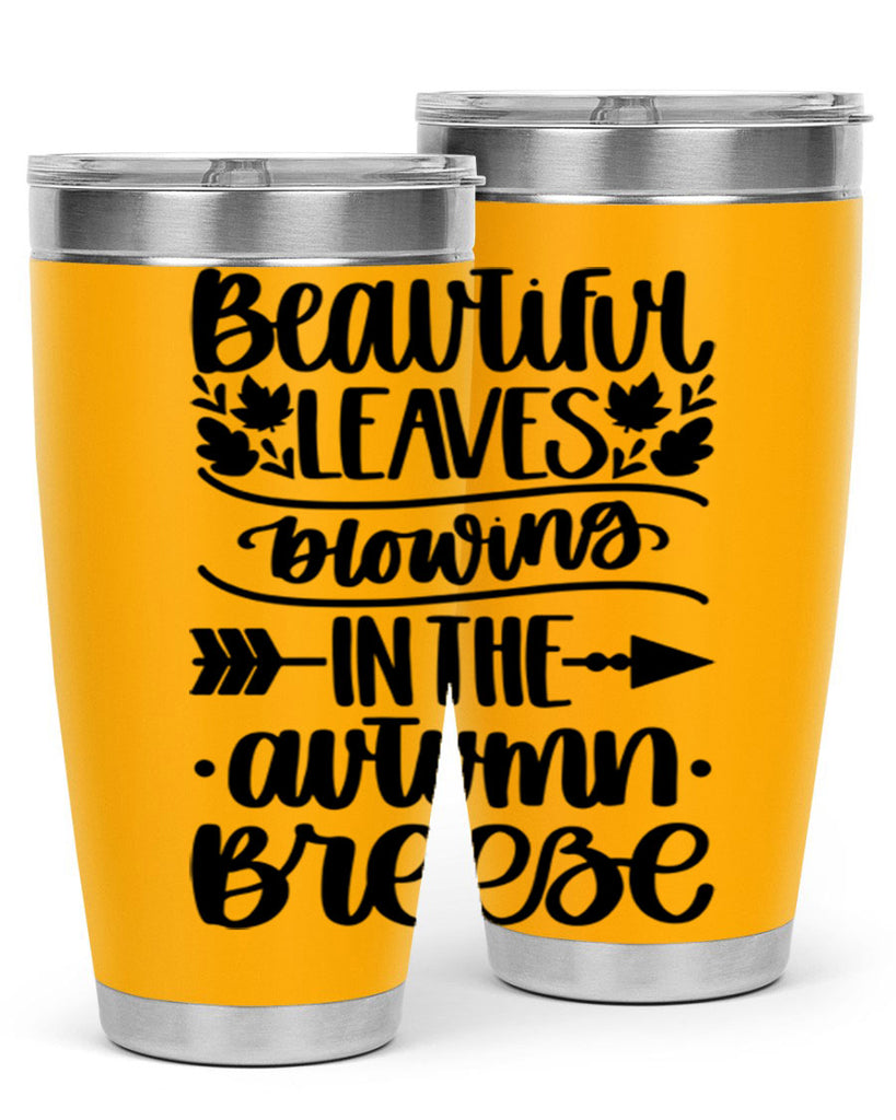 Beautiful Leaves Blowing In The Autumn Breeze 479#- fall- Tumbler