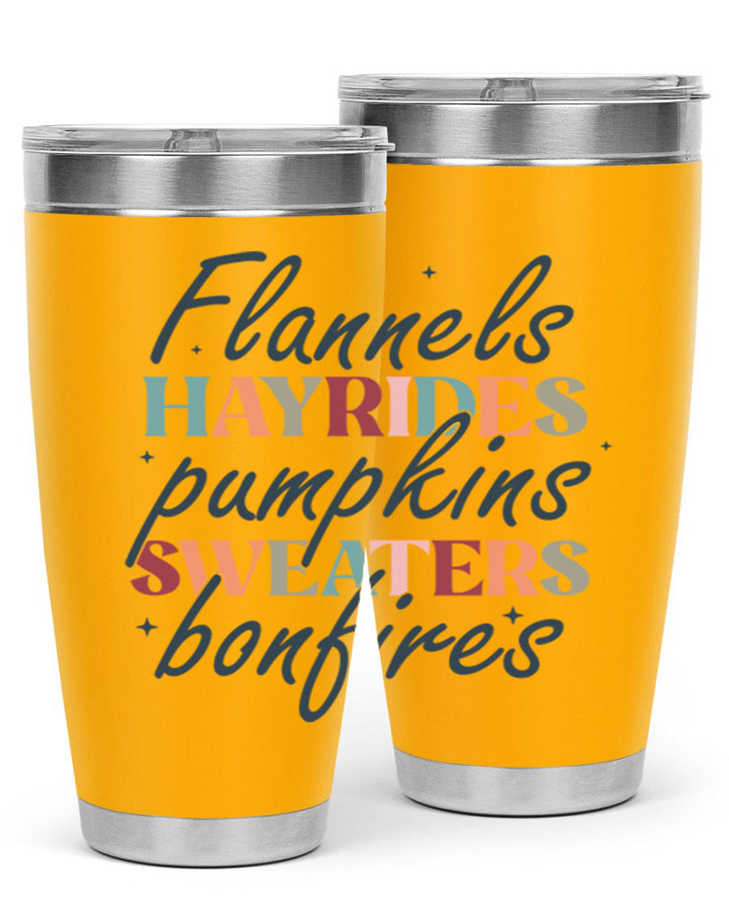 Flannels Hayrides Pumpkins Sweaters Bonfires 184#- fall- Tumbler