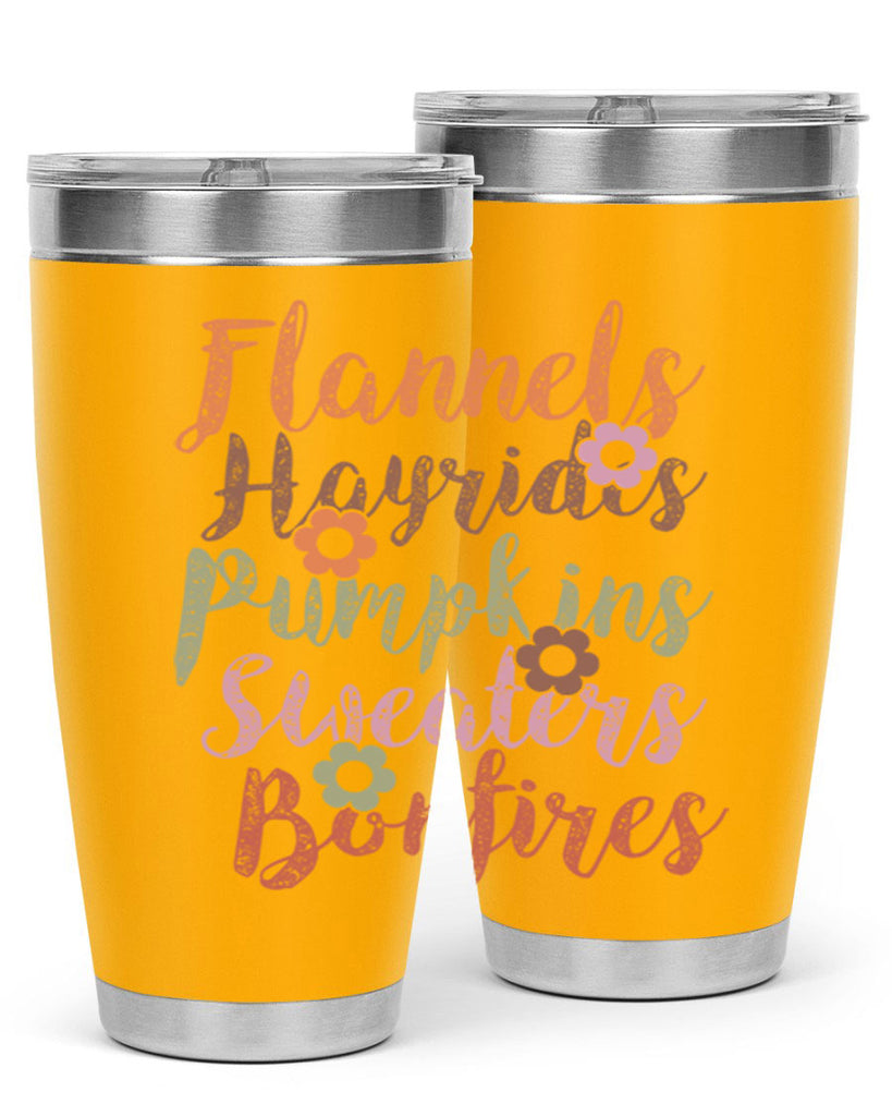 Flannels Hayrides Pumpkins Sweaters Bonfires 185#- fall- Tumbler