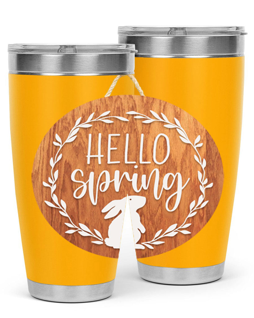Hello Spring Bunny Wreath Mockup191#- spring- Tumbler