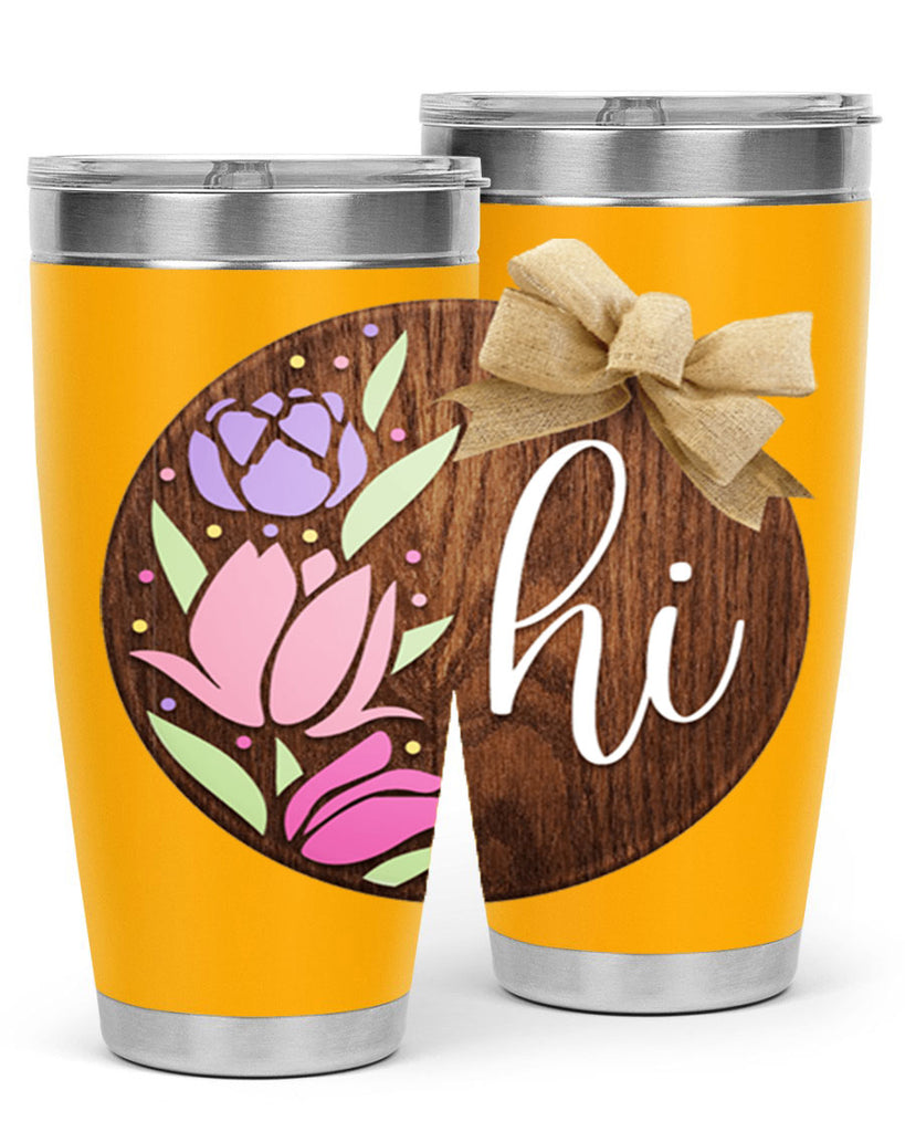 Hi pink flowers Mockup237#- spring- Tumbler