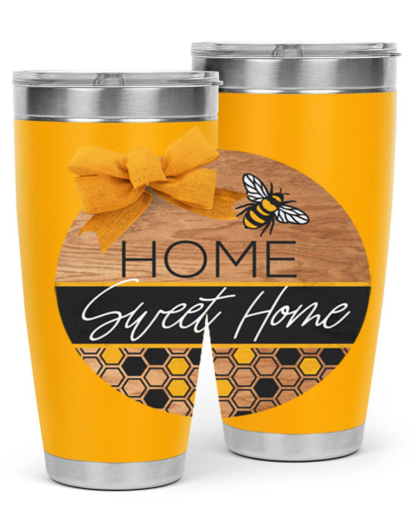 Home Sweet Home Bee and hive pattern Mockup242#- spring- Tumbler