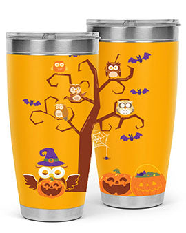 Owl With Pumpkin Halloween Tree A TurtleRabbit 16#- owl- Tumblers