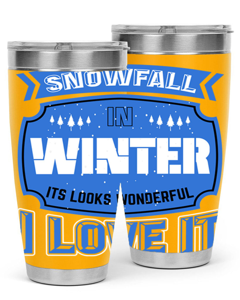 Snowfall in Winter 372#- winter- Tumbler