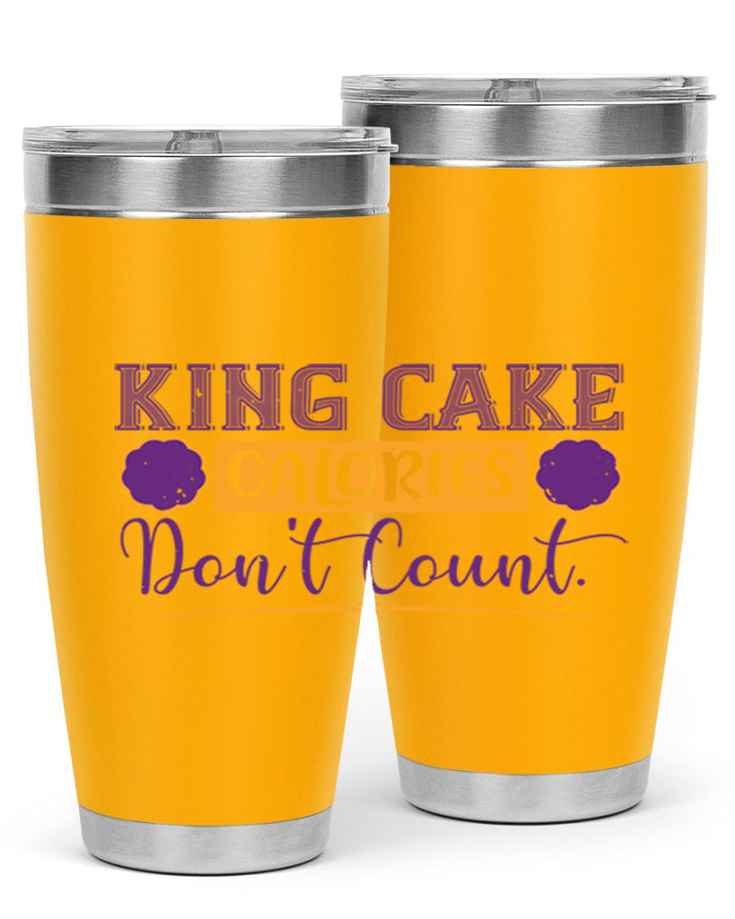 king cake calories dont count 54#- mardi gras- Tumbler